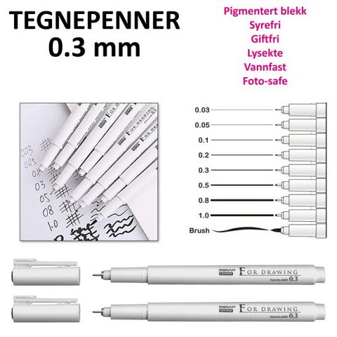 TEGNETUSJ MARVY 03 MM SORT