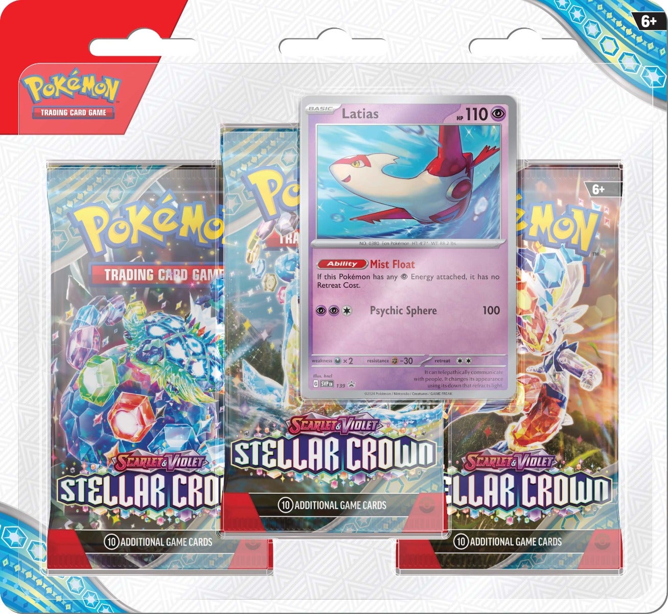Pokemon SV7 Stellar Crown Blister 3 pk