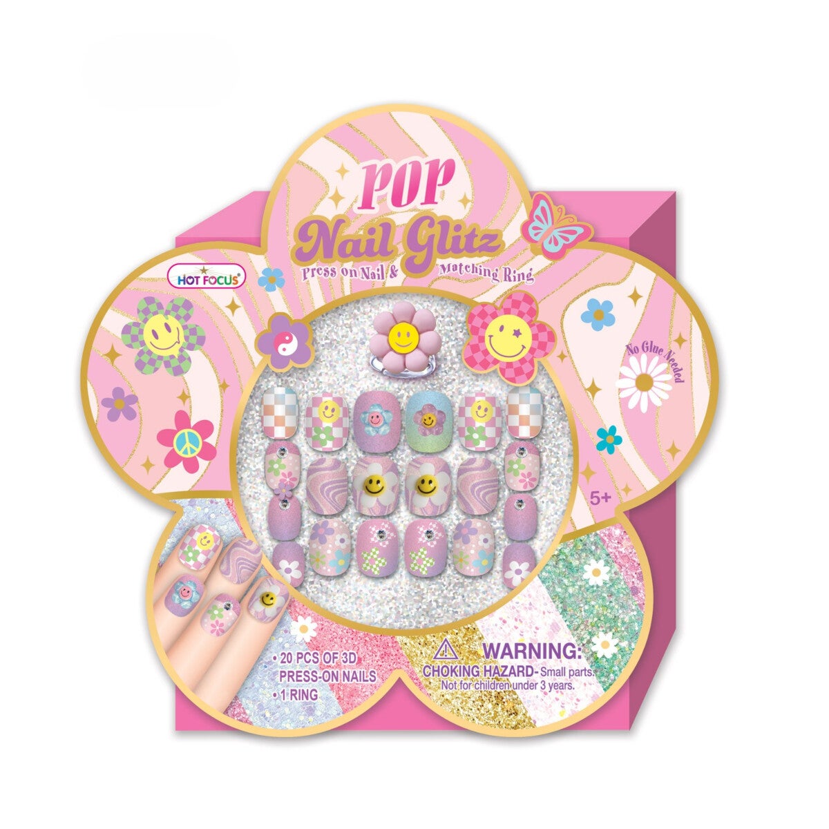 Pop Glitz Neglesett m/ring