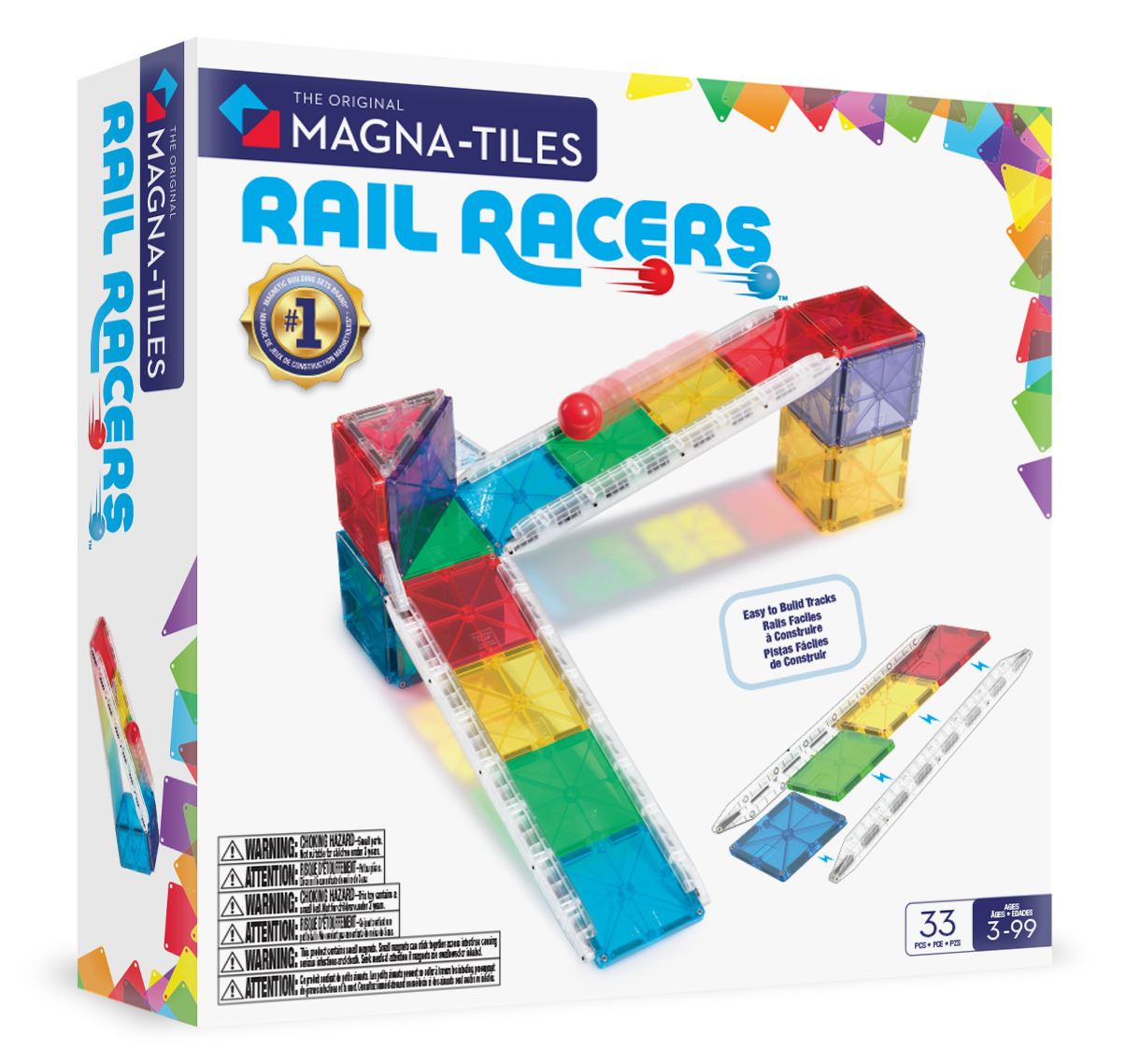 Magna-Tiles Small Rail Racer 33 Pcs