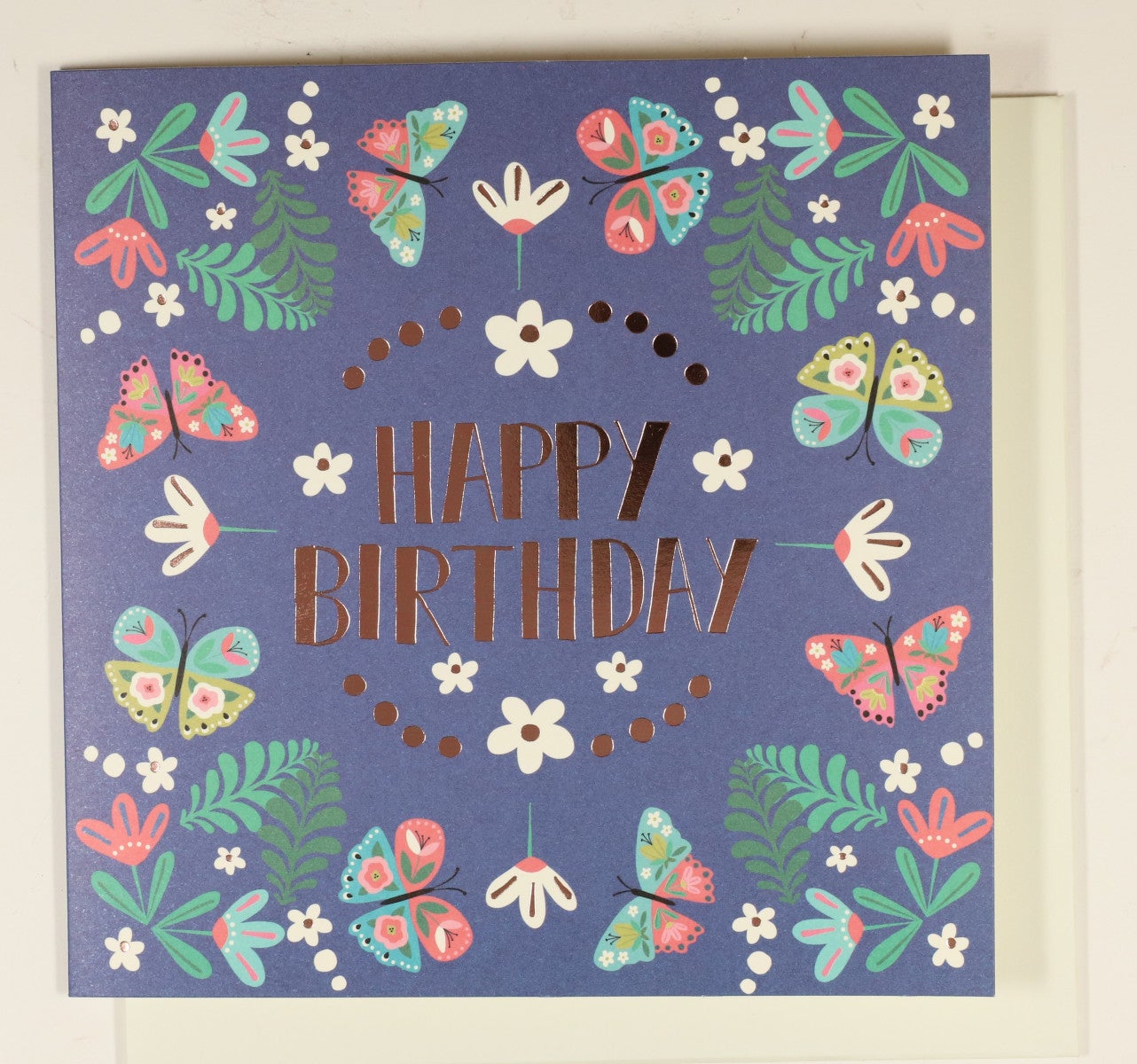 Systemkort PC Blue Happy Birthday Flowers