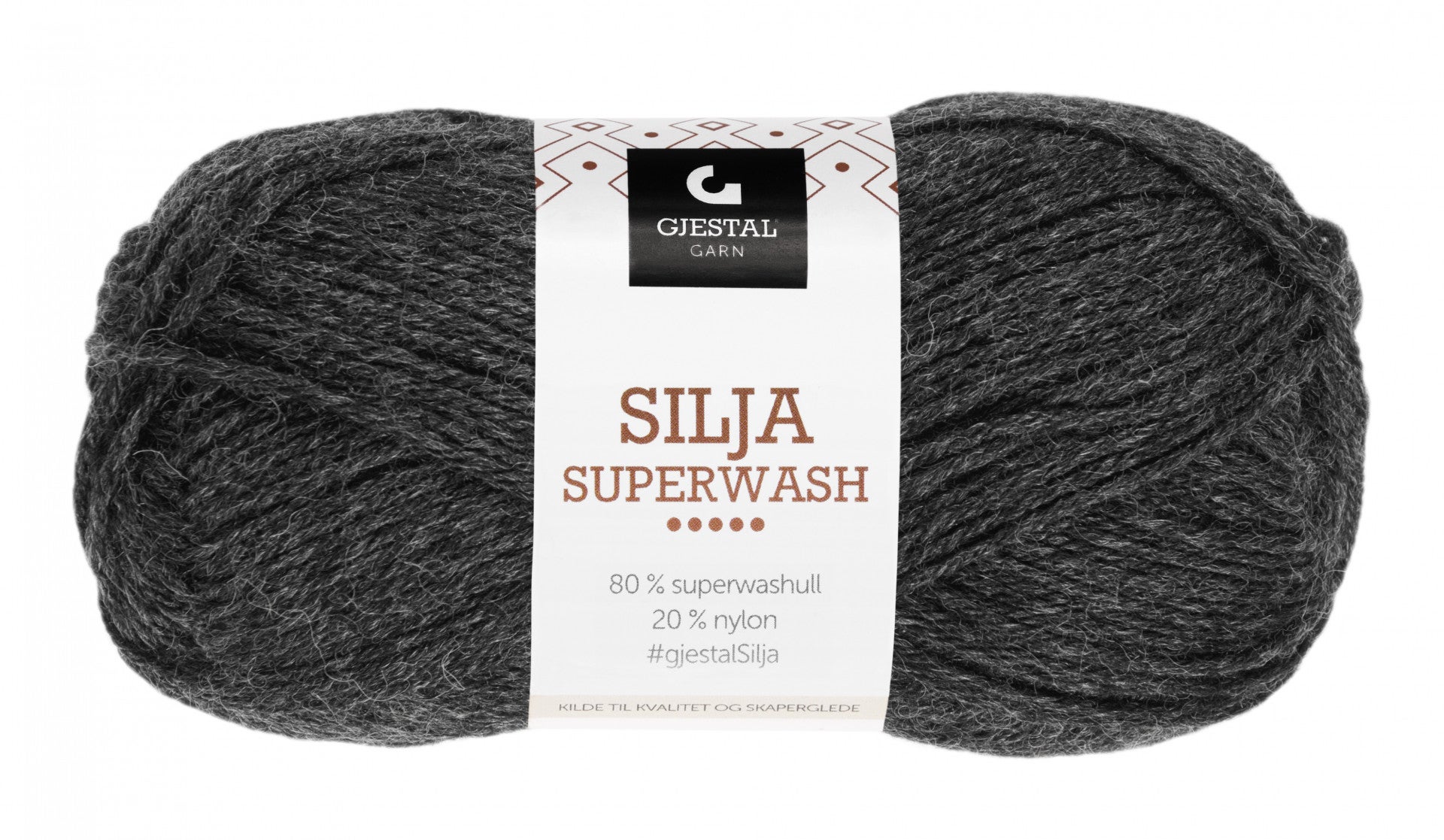 Garn Gjestal Silja Superwash 50g Koksgrå melert