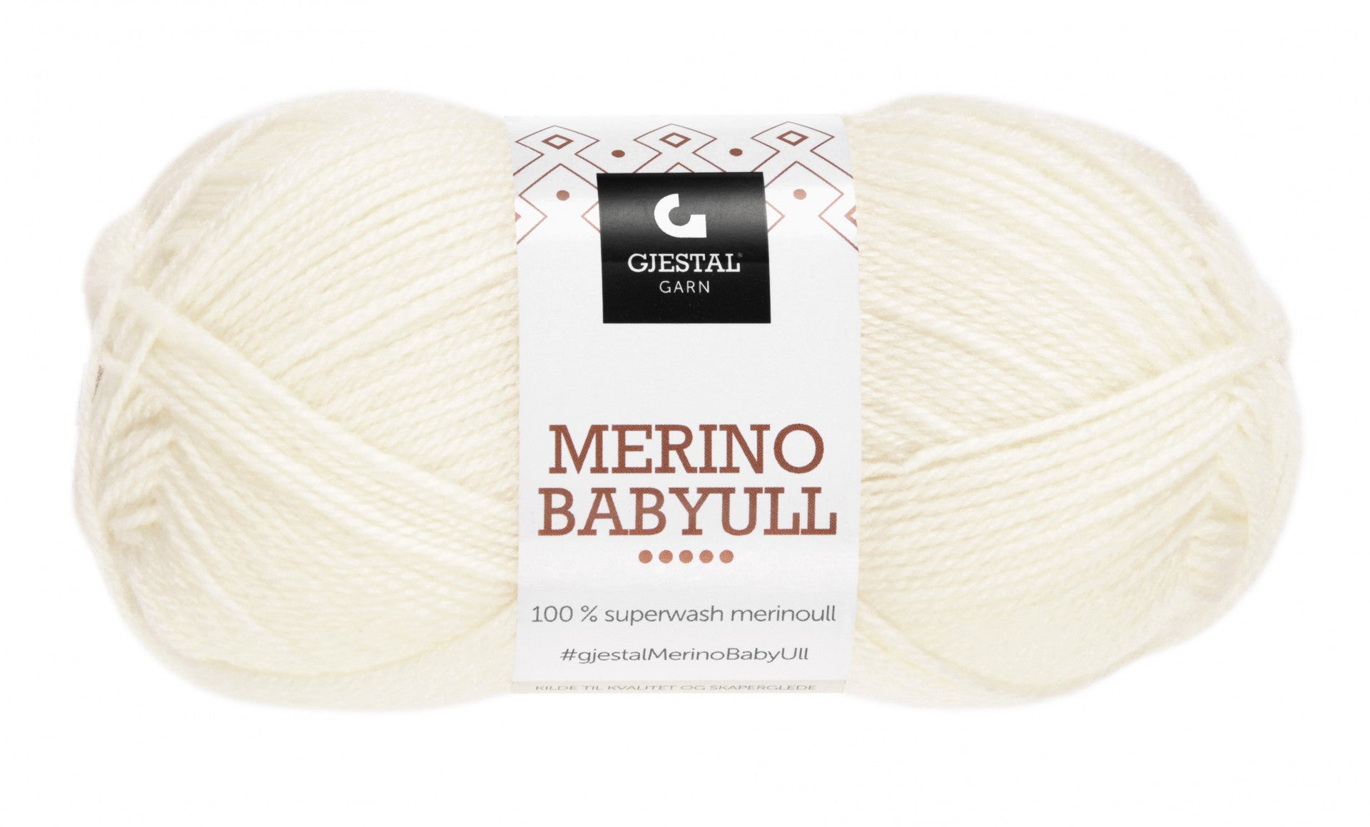 Garn Gjestal Merino Baby Ull 50g Natur