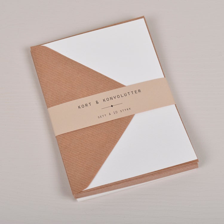 Kort og Konvoluttpakke C6 Natur 10pk