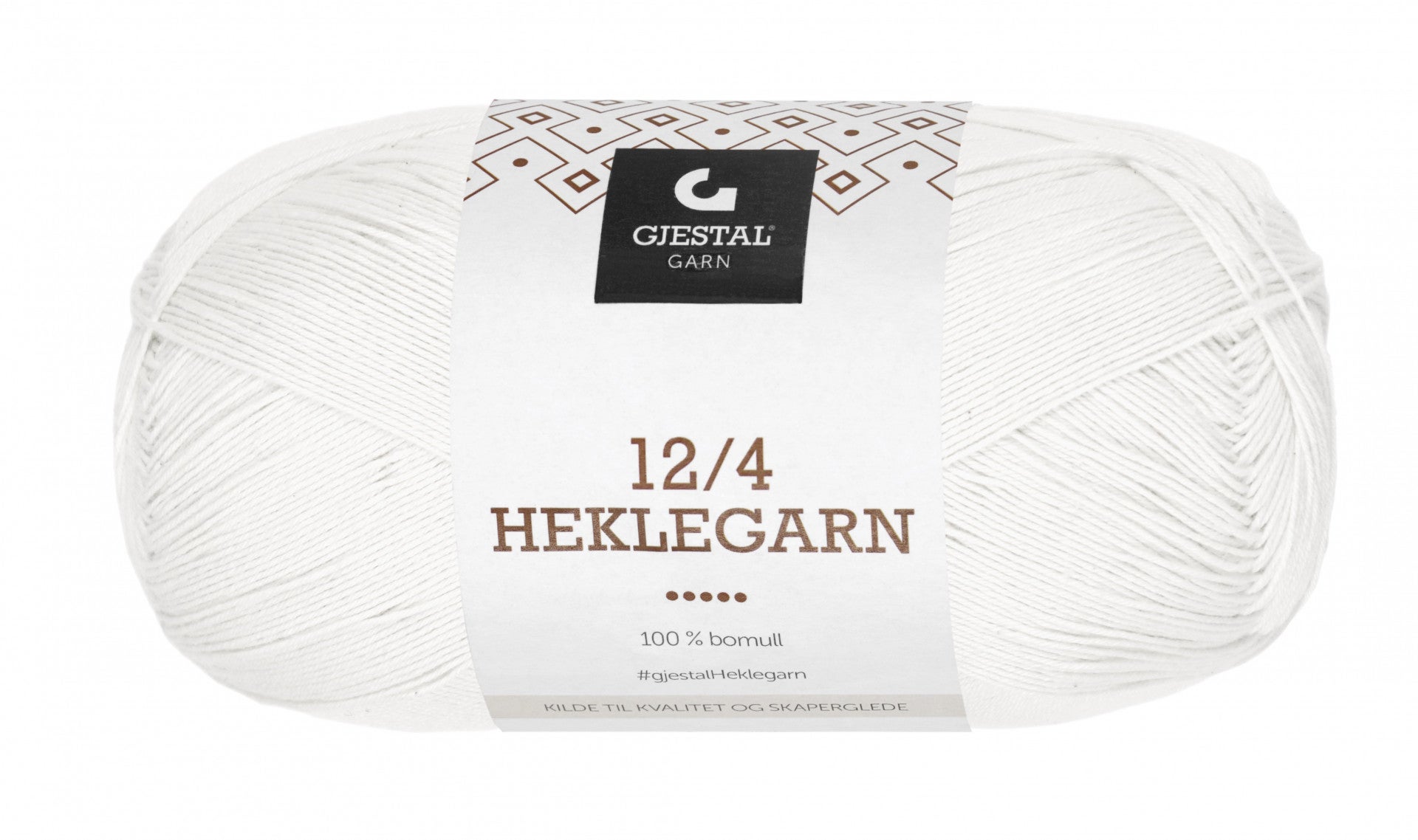 Garn Gjestal 12/4 Heklegarn 200g Hvit
