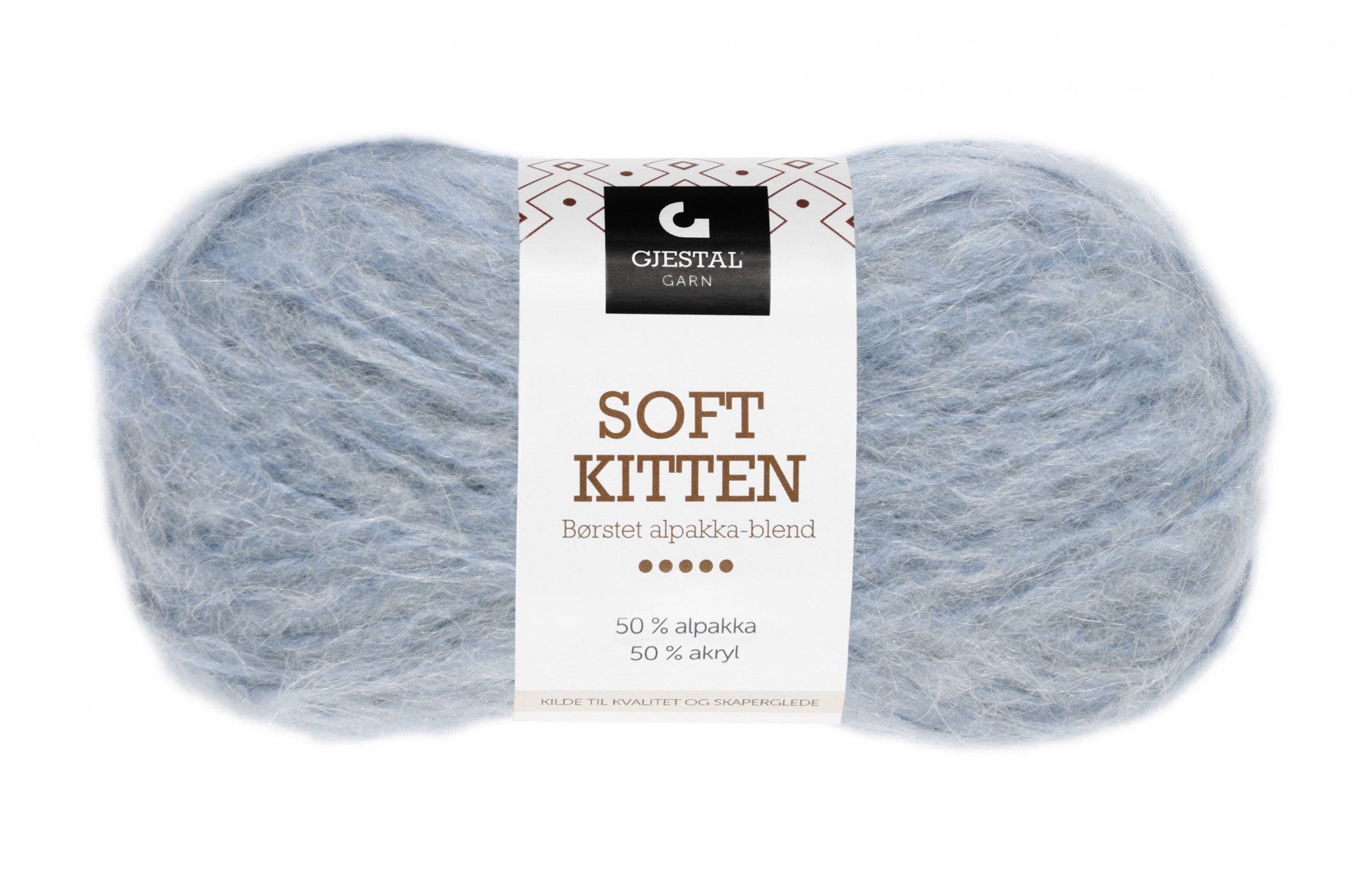 Garn Gjestal Soft Kitten 50g Tåkeblå melert
