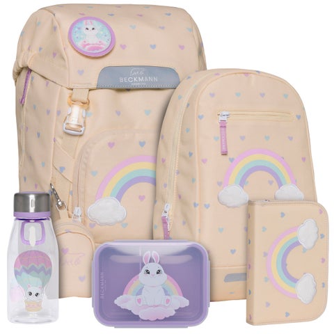 Pakke skolesekk 1.kl Yellow Heart 22L - Beckmann