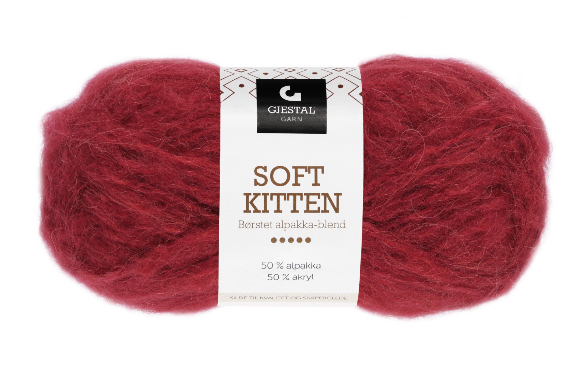 Garn Gjestal Soft Kitten 50g Rød melert