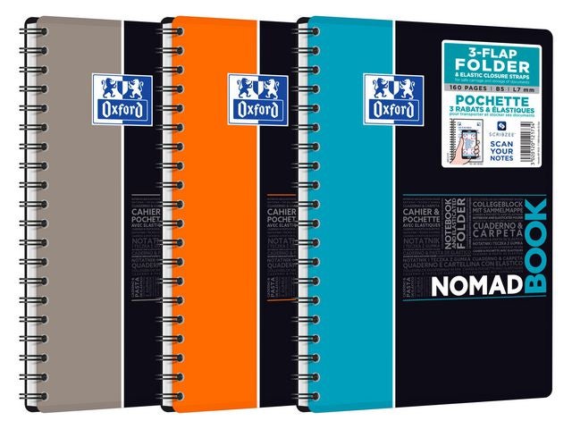 Notatbok Oxford Nomad B5 Linjer Ass frg