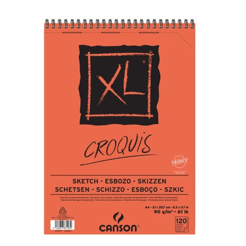 Tegneblokk Canson XL 120 ark 90 gr A4 - Croquis