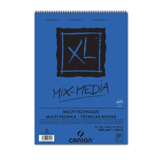Tegneblokk Canson XL 30 ark 300 gr A3 - Mix Media