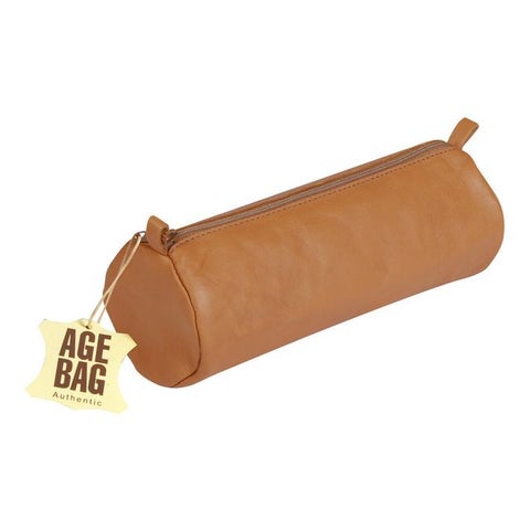 Pennal Age Bag Ø8x22 cm skinn brun