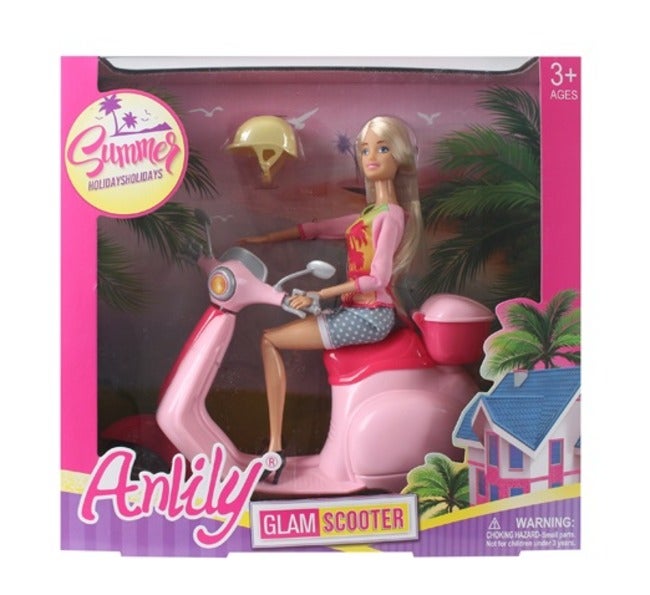 Anlily Dukke og scooter