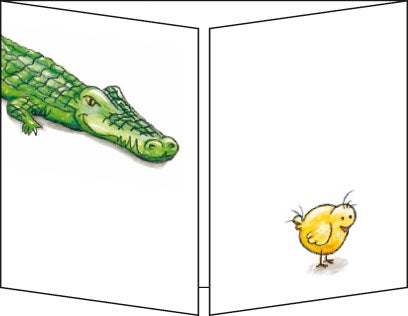 Klaffekort Krokodille og kylling