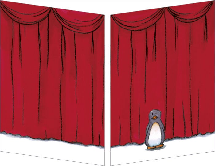 Klaffekort Pingvin på scene