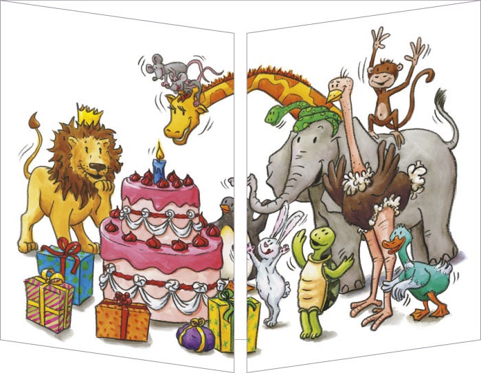 Klaffekort Mus i bursdagskake