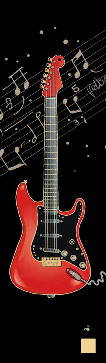 Bokmerke Bug Art rød el-gitar - 5x17cm