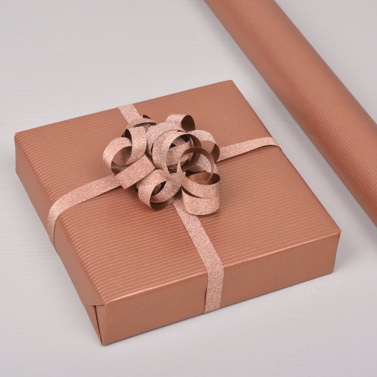 Gavepapir 5m x 57cm Kobber