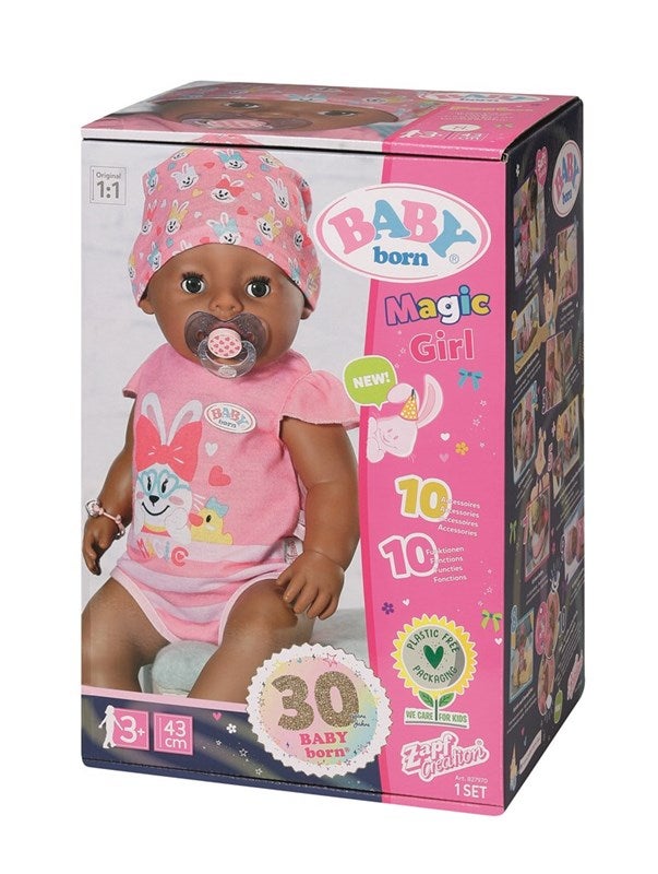 Dukke Baby Born Magisk Jente Brune øyne 43cm