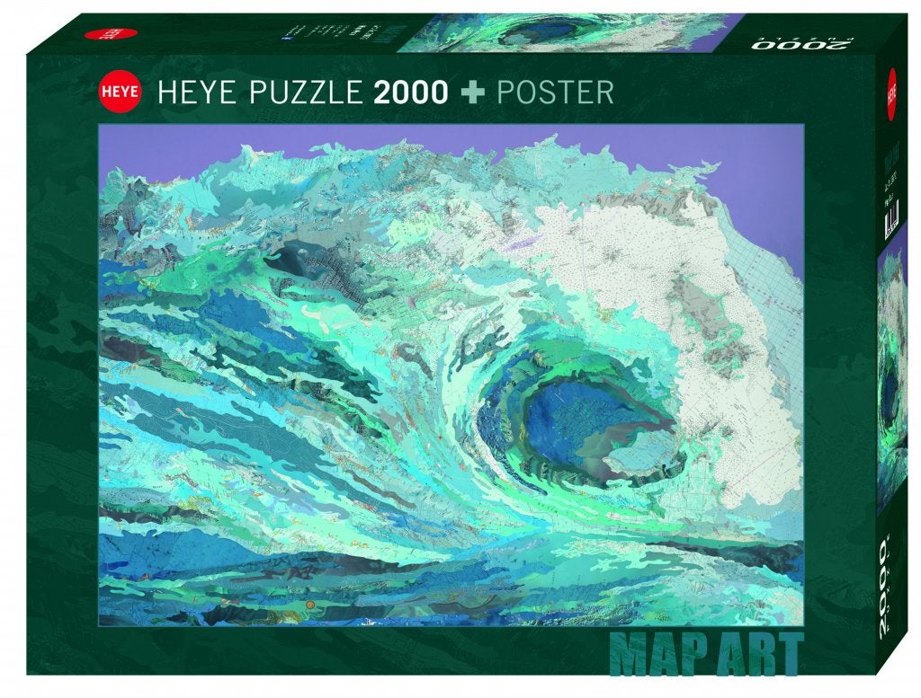 Bilde av Puslespill 2000 Map Art Map Wave Heye