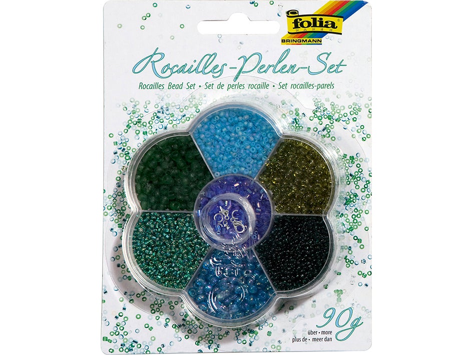 Perlesett Små Blå Grønn