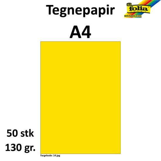 Bilde av Tegnepapir A4 50 Ark, 130g, Banangul