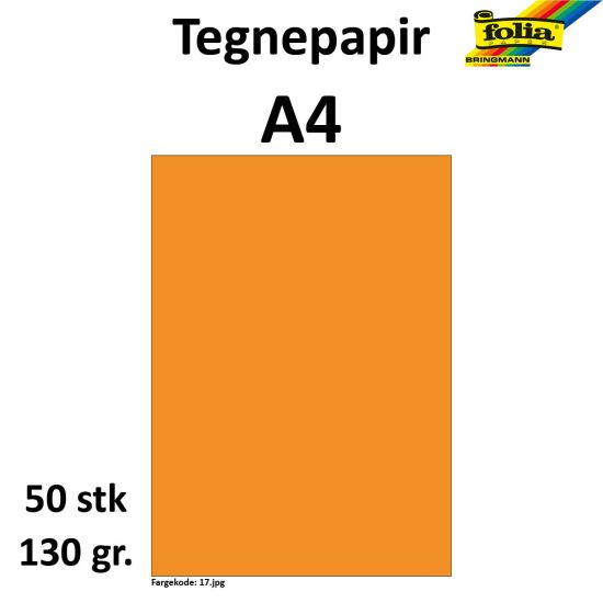 Bilde av Tegnepapir A4 50 Ark, 130g, Orange
