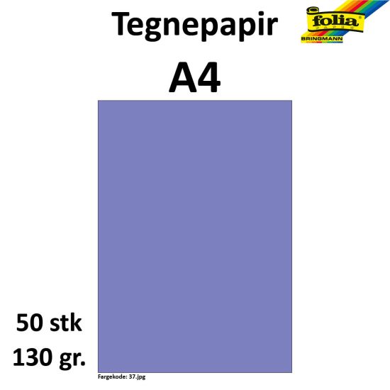 Bilde av Tegnepapir A4 50 Ark, 130g, Lavandelblå
