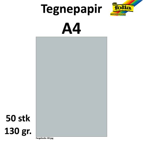Bilde av Tegnepapir A4 50 Ark, 130g, Sølv