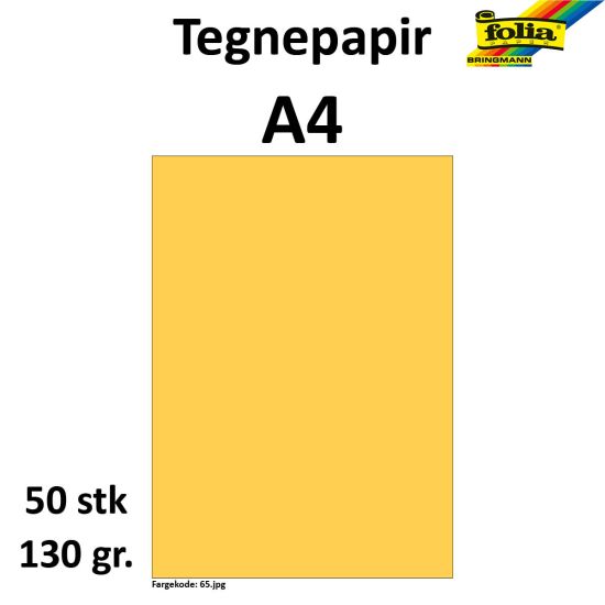 Bilde av Tegnepapir A4 50 Ark, 130g, Gull