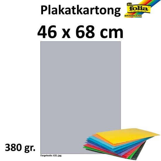 Plakatkartong 380G 48X68cm Sølv