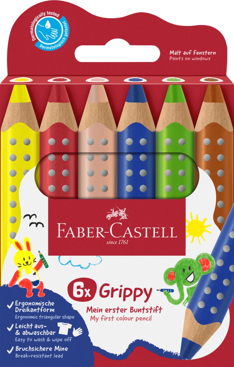 Fargeblyant Grippy Min Første 6pk