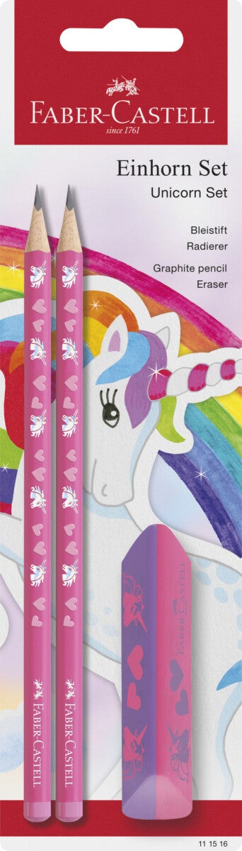 Blyantsett Unicorn 2 Blyanter 1 Viskelær
