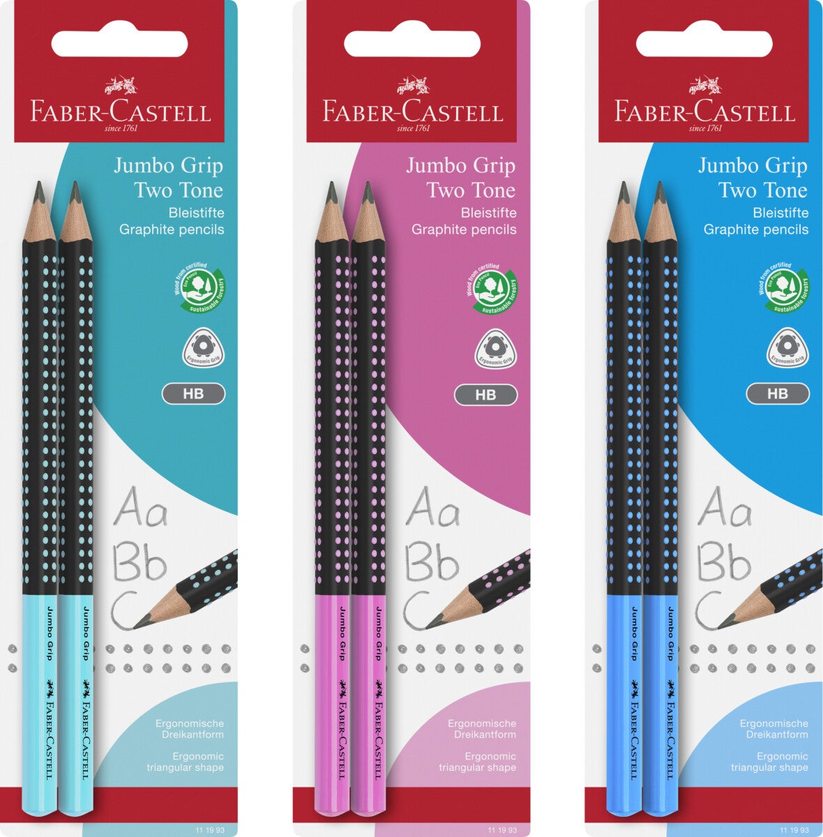 Blyant Faber Jumbo Grip Rosa Blå