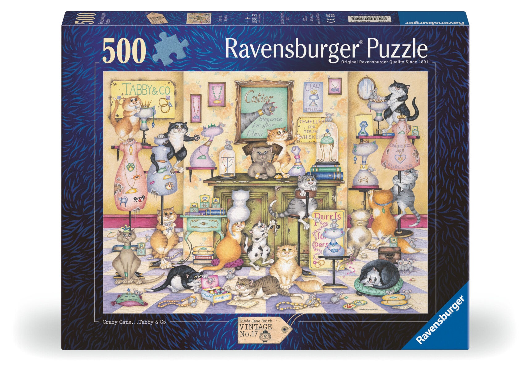 Puslespill 500 Crazy Cats Taby Ravensburger