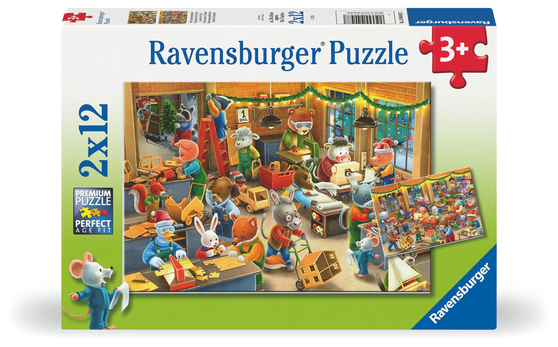Puslespill 2X12 Julelekefabrikken Ravensburger