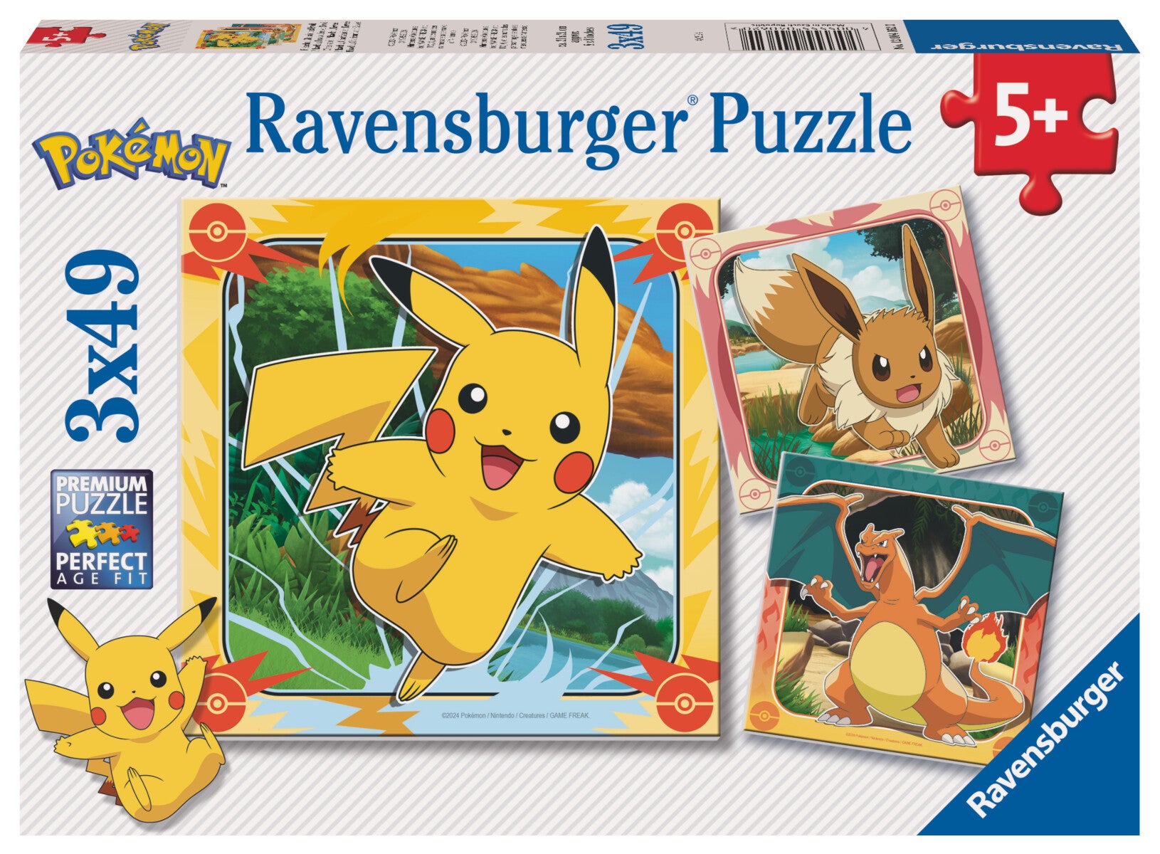Puslespill 3x49 Pikachu Ravensburger