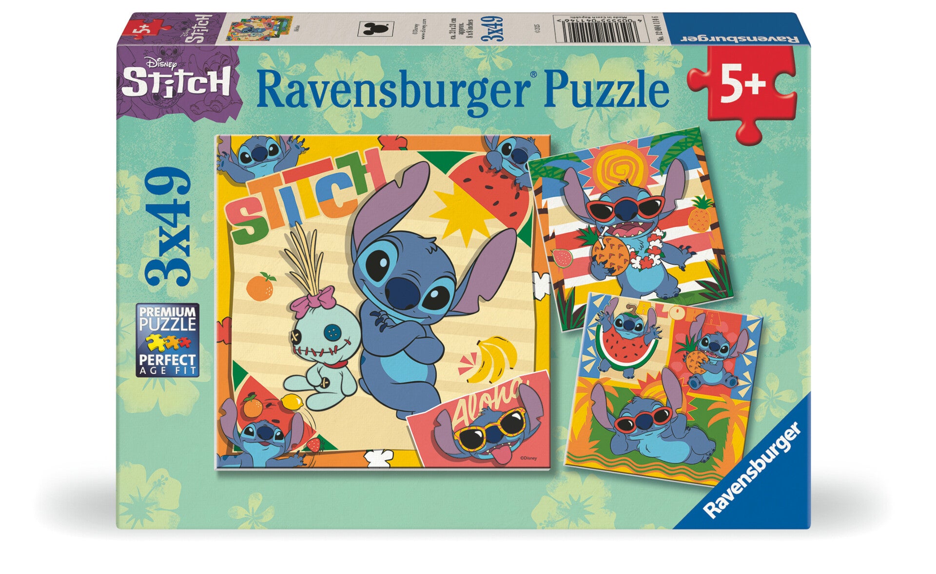 Puslespill 3x49 WD Stitch Aloha Ravensburger