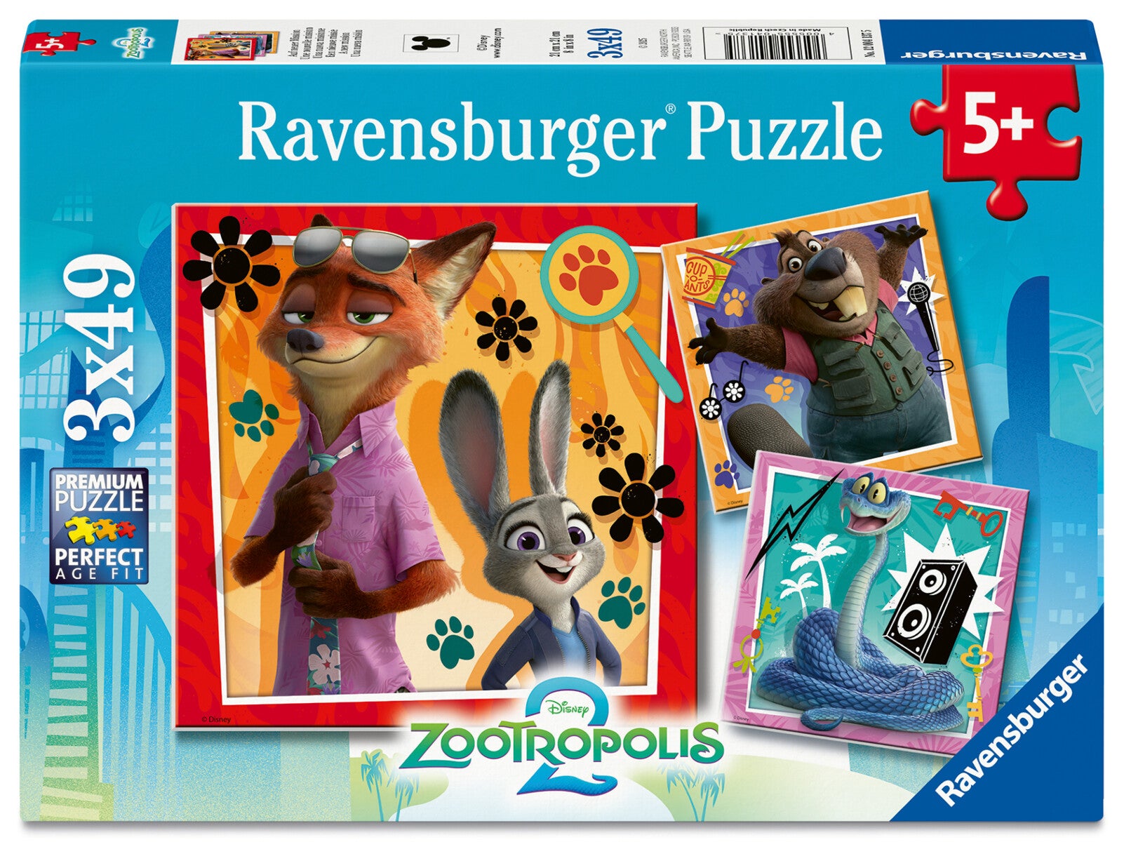 Puslespill 3x49 Zootopia 2 Ravensburger