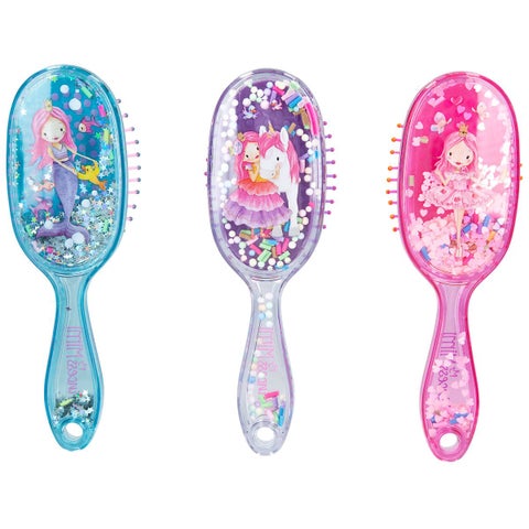 Hårbørste M Glitter 3ass Princess Mimi