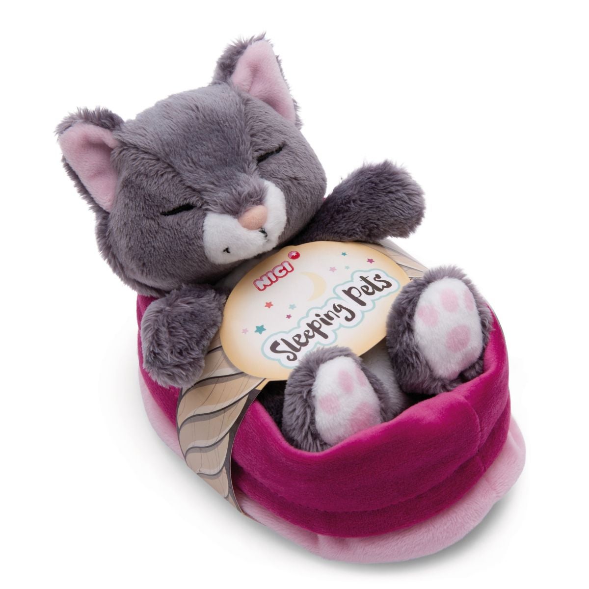 Katt Plysj 12cm Sleeping Pets Grey Cat Nici