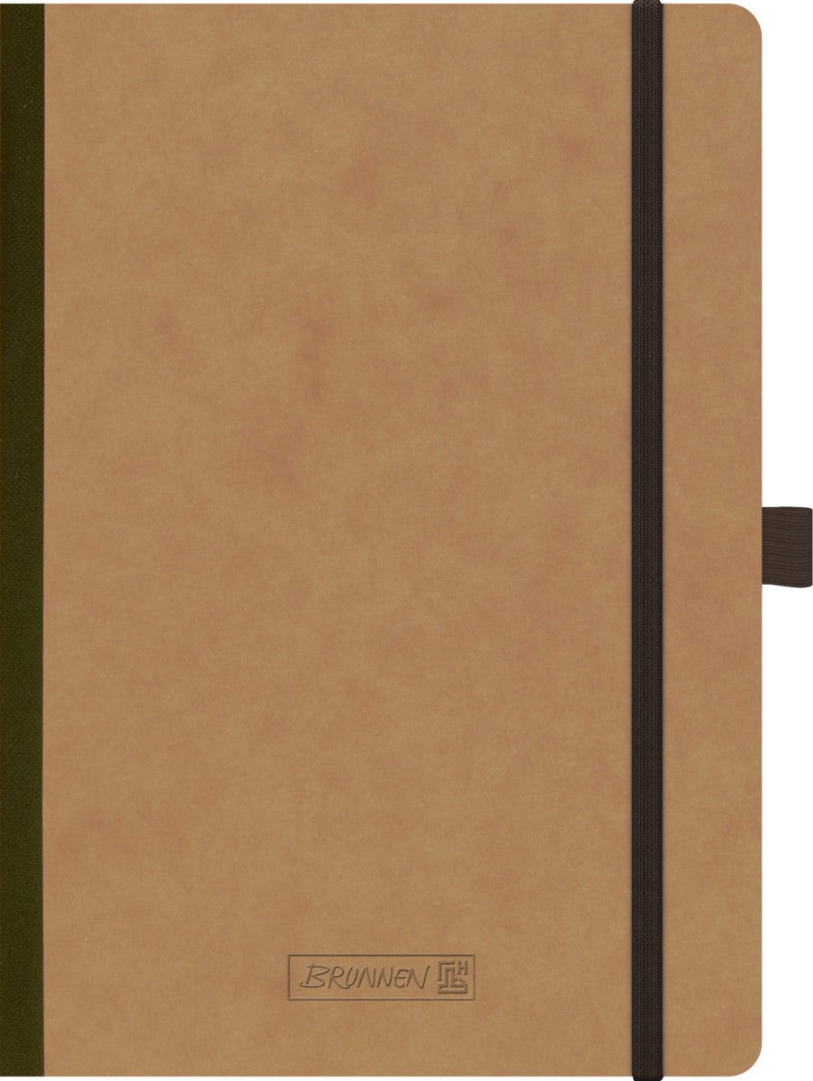 Notatbok Brunnen A5 Brun Linjert m/strikk - Innbundet