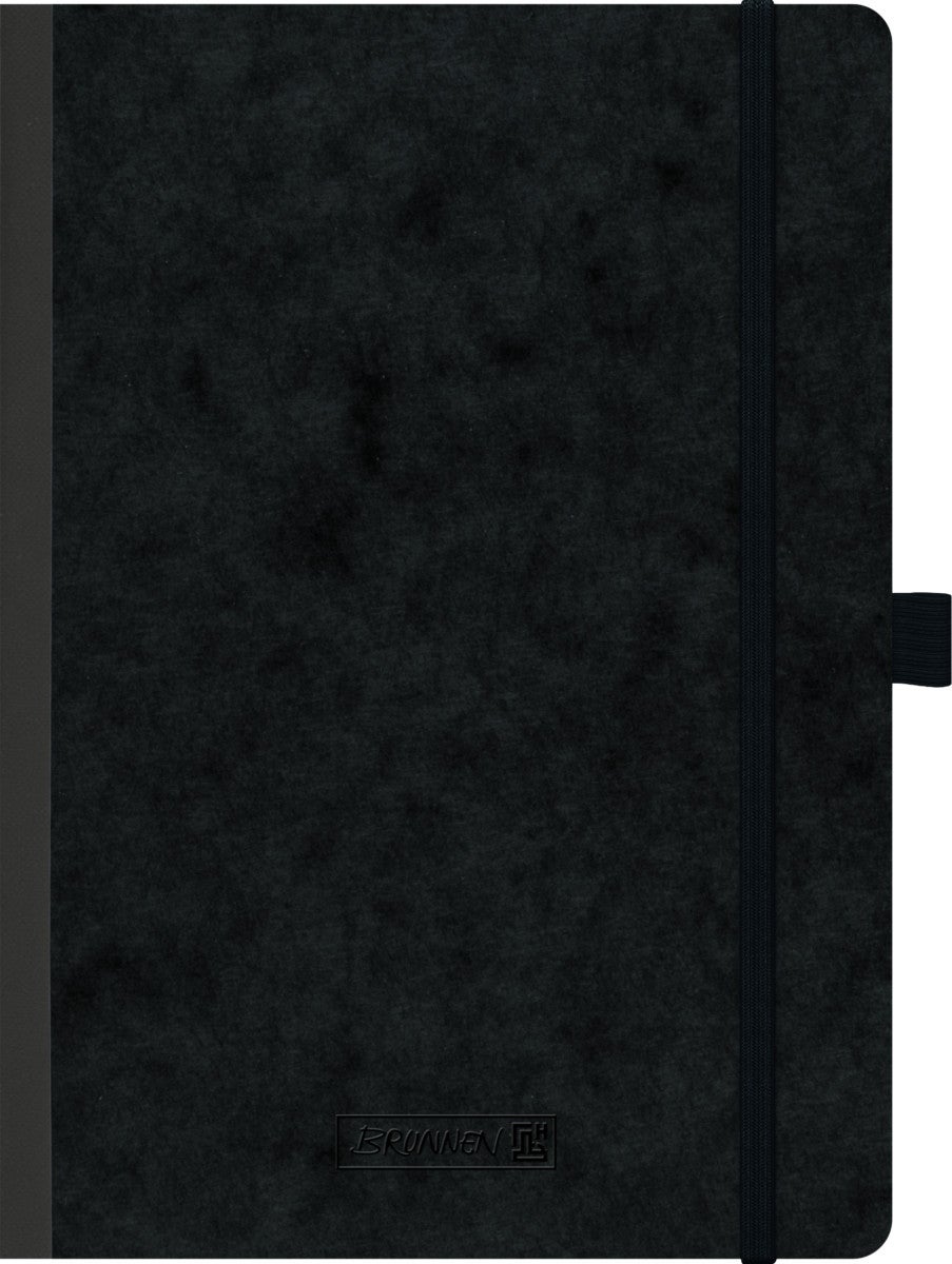 Notatbok Brunnen A5 Sort Linjert m/strikk - Innbundet