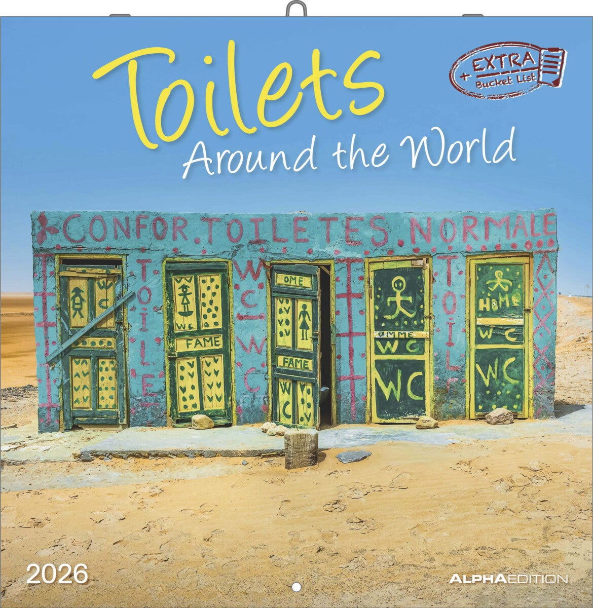 Kalender 2026 30x30 Toilets around world