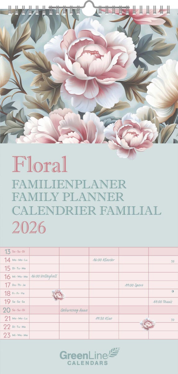 Kalender 2026 Floral 22X45Cm