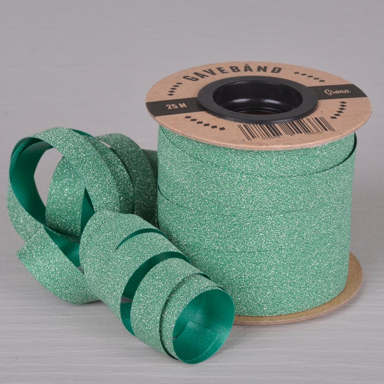 Gavebånd Grønn/Glitter 10mm X 25m