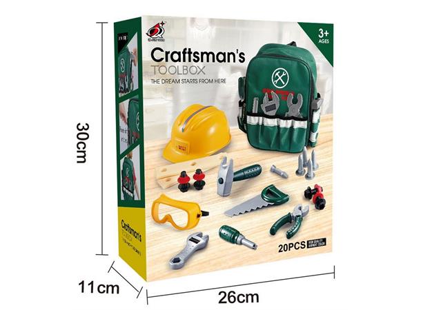 Verktøy ryggsekk m/hjelm og verktøy