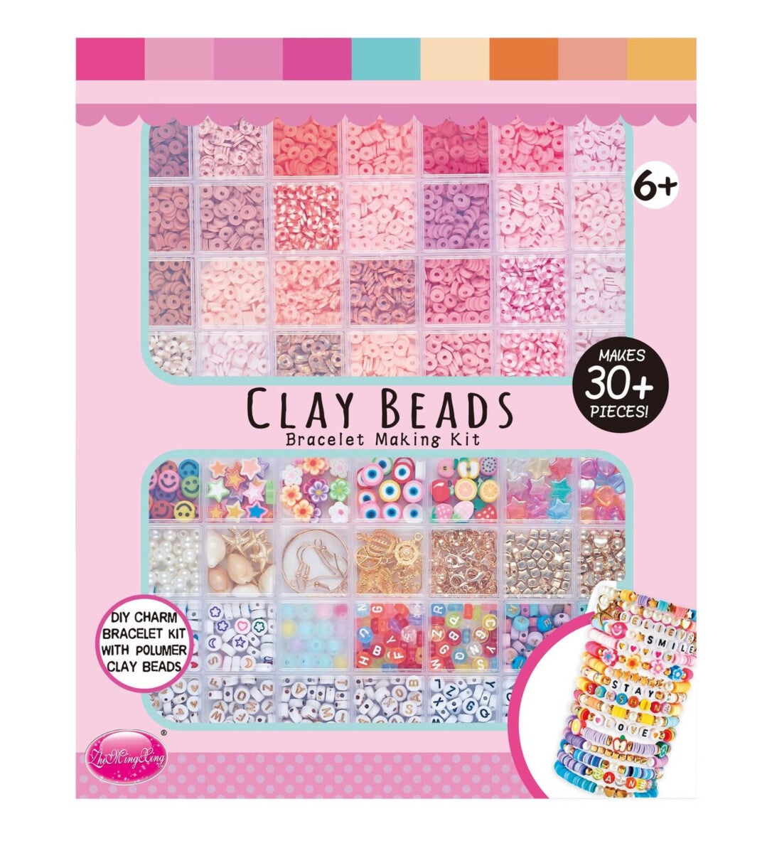 Stort Perlesett m/charms Bokstaver