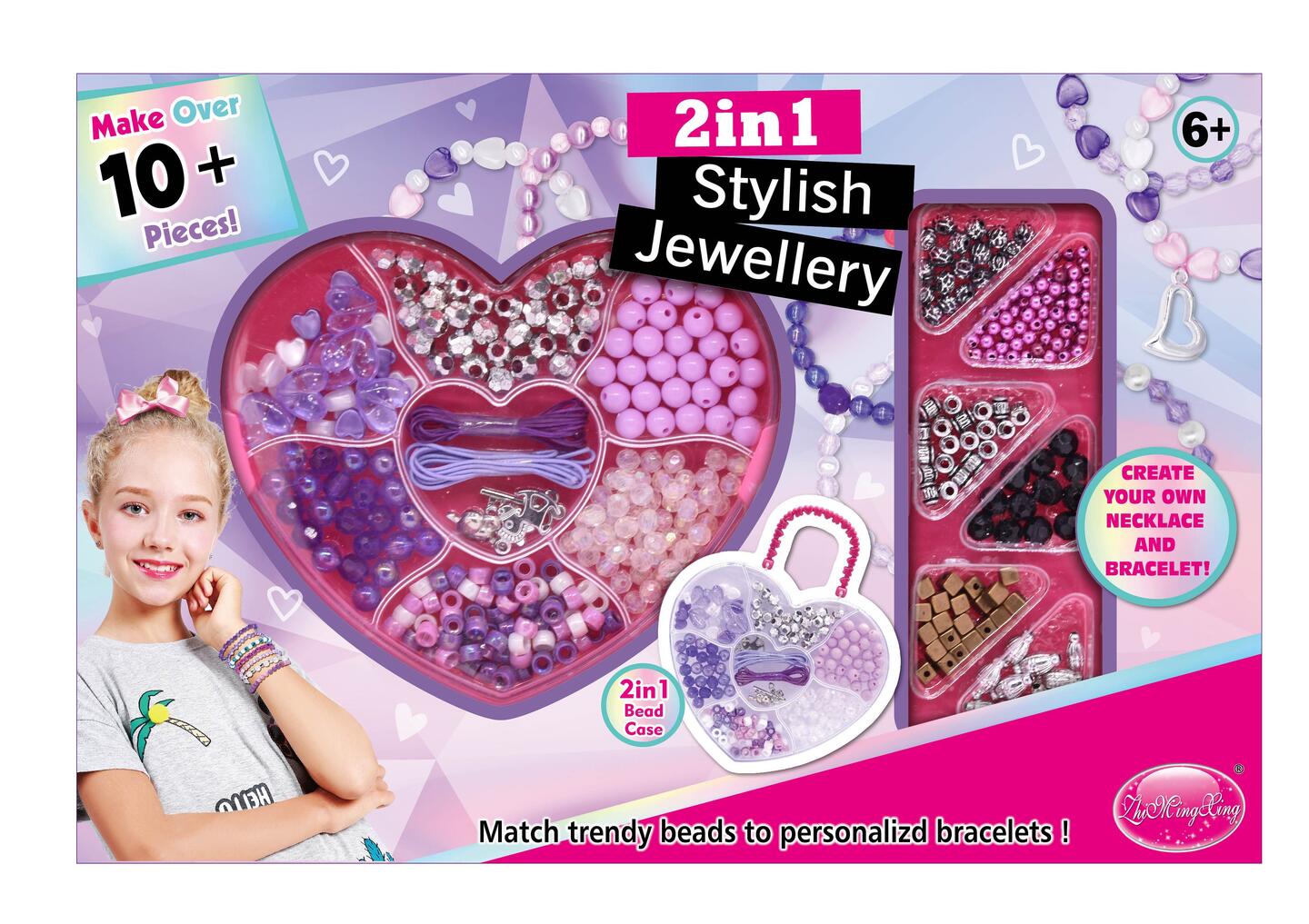 Perlesett i eske m/hjerteboks