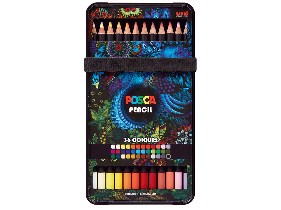 Fargeblyant Uni Posca sett med 36 farger